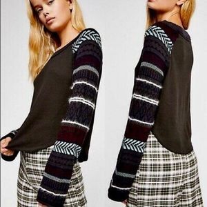Free people fairground thermal bell sleeve top